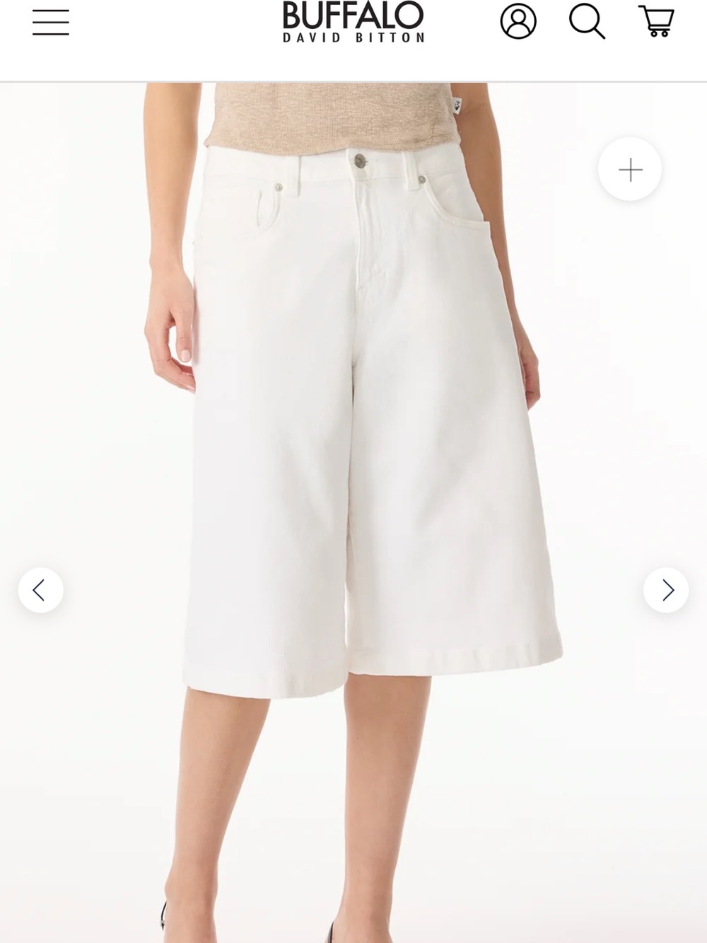 Buffalo David Bitton White Jackie Jorts Bermuda Shorts